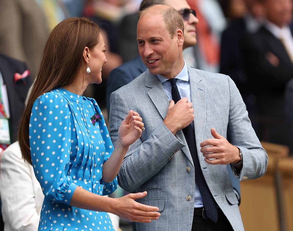 Kate Middleton and Prince William watch the Wimbledon Men's Singles Quarter Final from the royal box