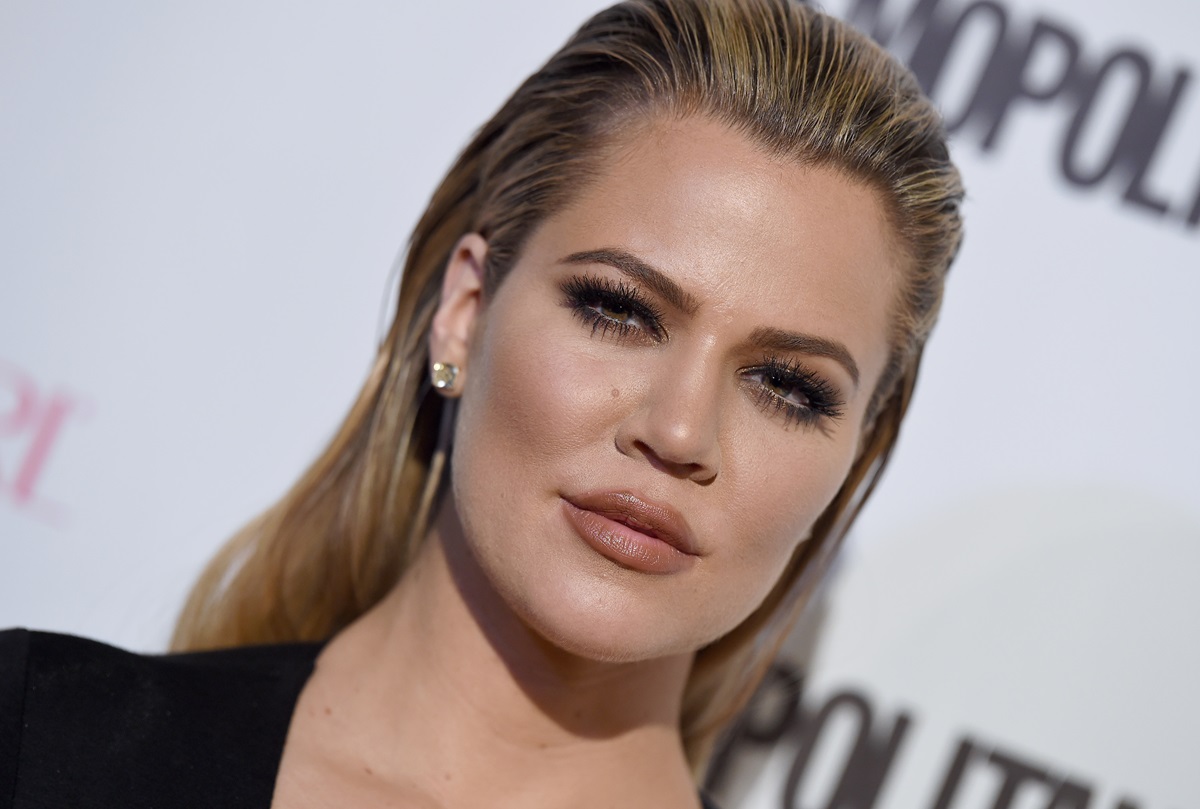 Khloe Kardashian posing at Cosmopolitan Magazine's 50th Birthday Celebration.