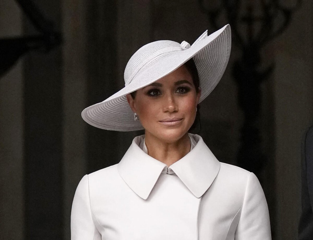 Meghan Markle leaves the National Service of Thanksgiving for Queen Elizabeth's reign at Saint Paul's Cathedral