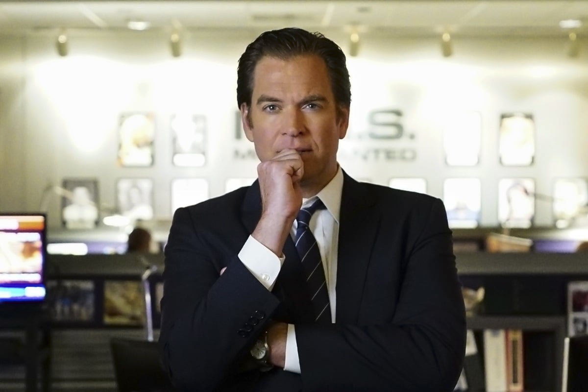 Michael Weatherly on the set of 'NCIS'.