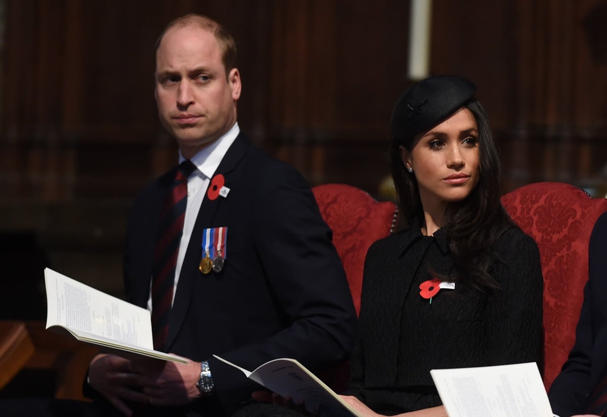 Prince William and Meghan Markle attend an Anzac Day service at Westminster Abbey