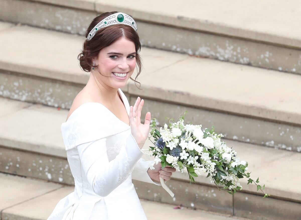 Princess Eugenie of York arrives for her wedding to Jack Brooksbank at St. George's Chapel