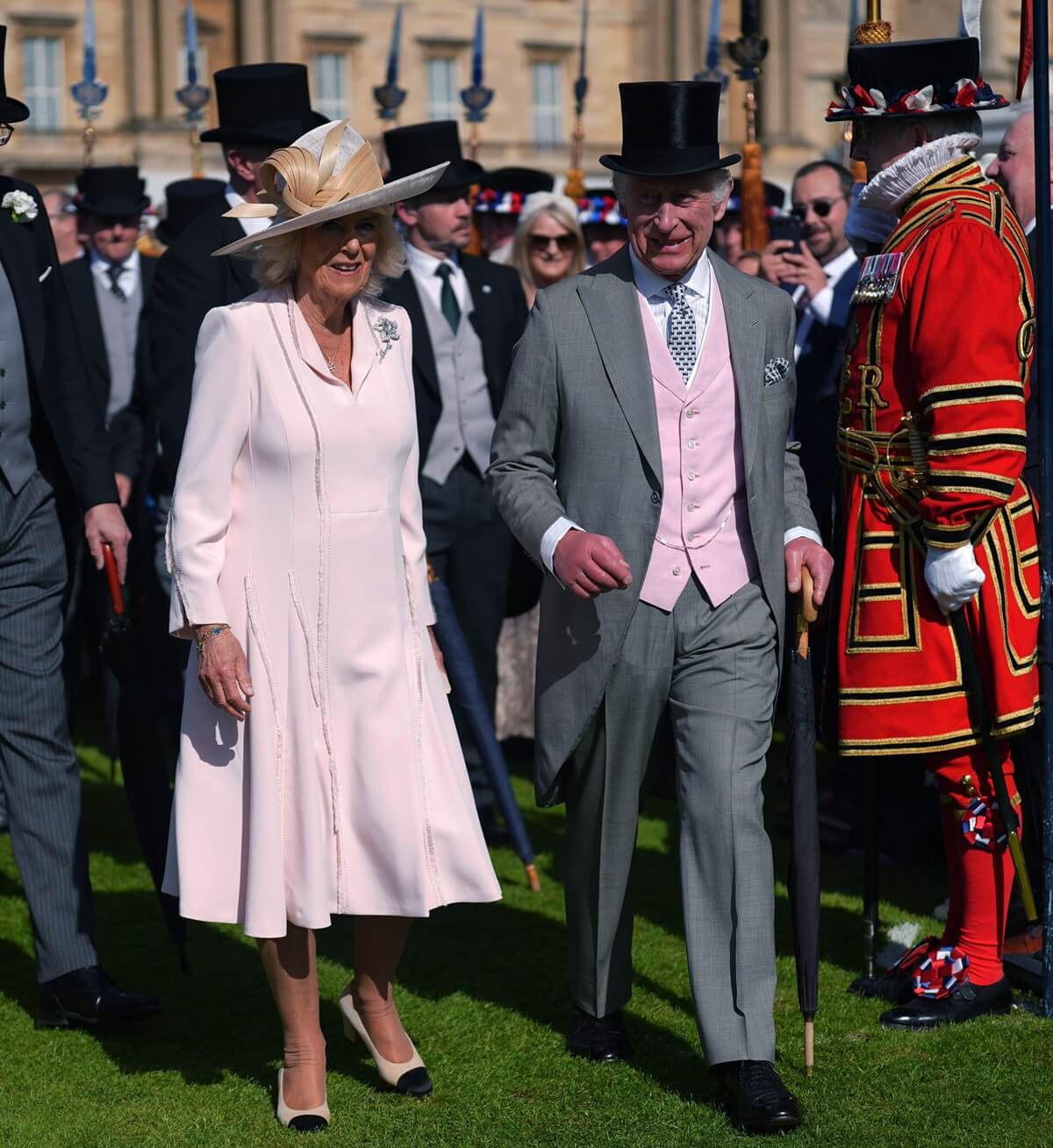  Queen Camilla and King Charles III during The Sovereign's Creative Industries Garden Party at Buckingham Palace