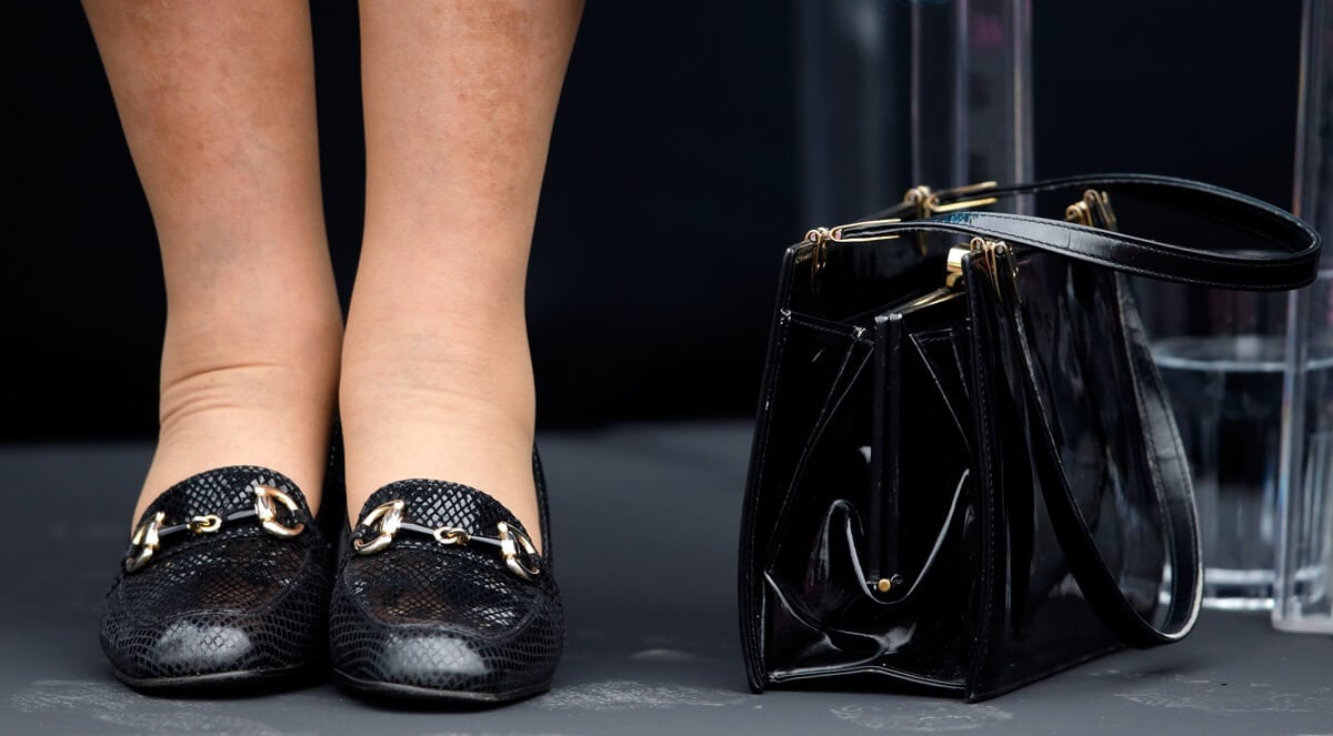 Queen Elizabeth II's shoes and handbag