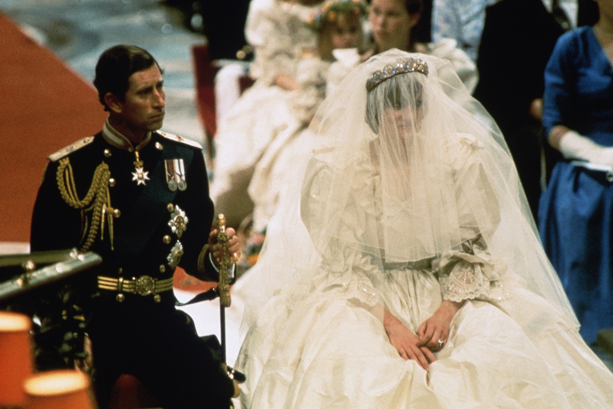 Then-Prince Charles and Princess Diana during their wedding ceremony