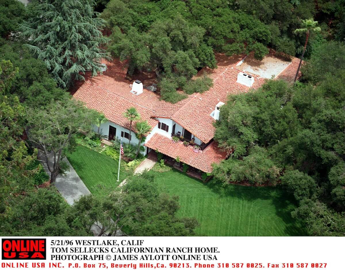 Aerial view of Tom Selleck's ranch outside of Los Angeles