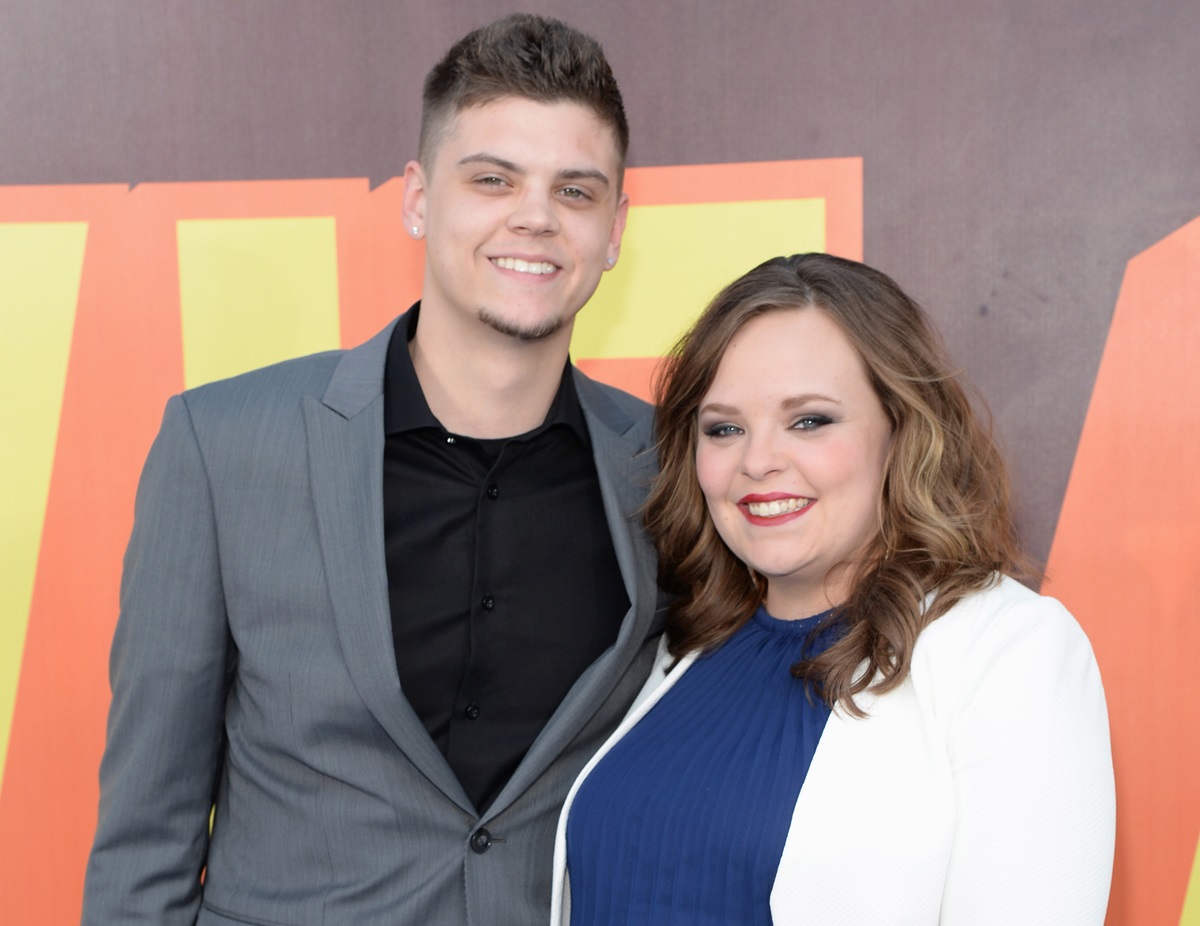 Tyler Baltierra and Catelynn Lowell attend The 2015 MTV Movie Awards at Nokia Theatre L.A. Live on April 12, 2015 in Los Angeles, California