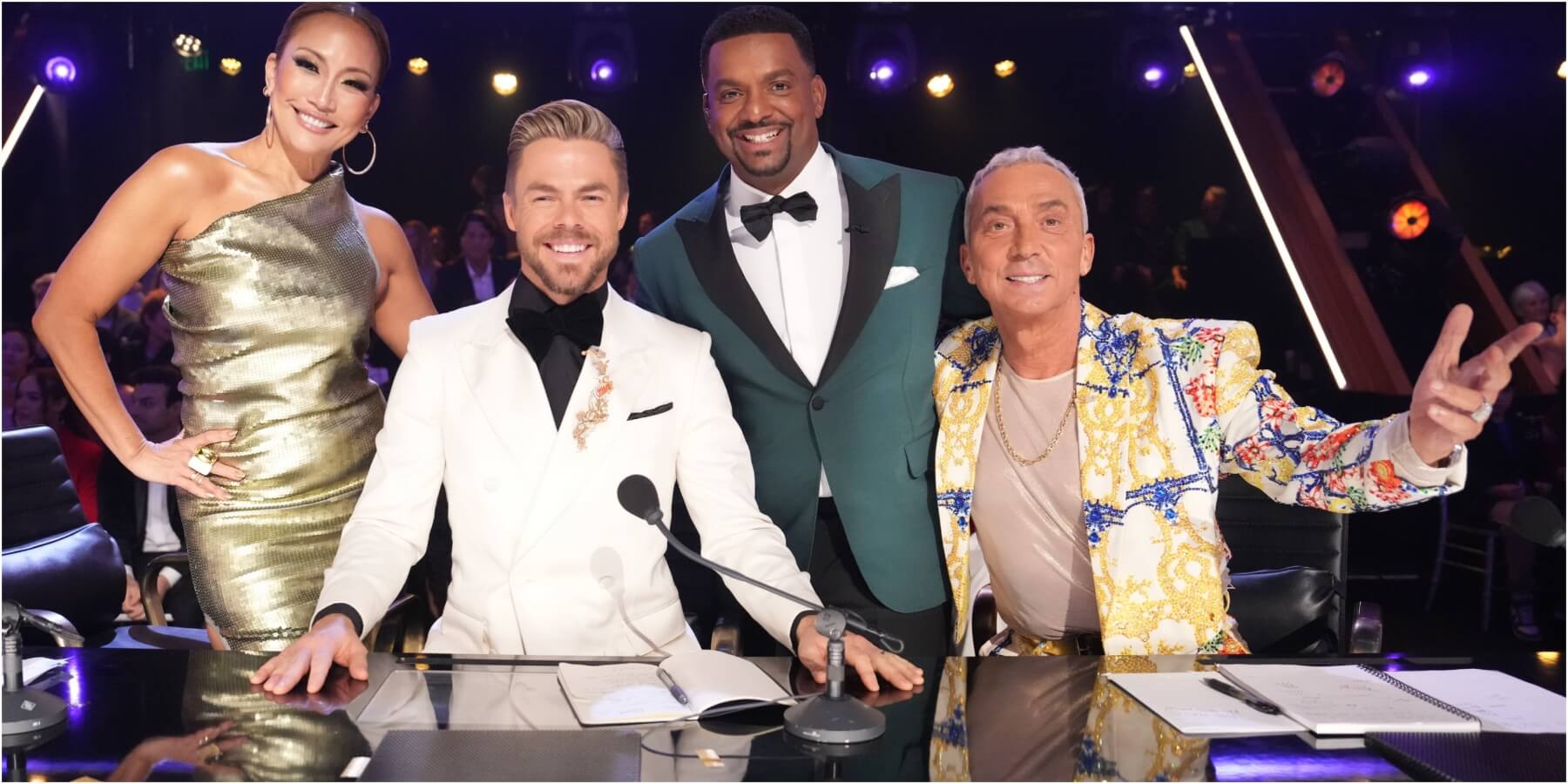 Carrie Ann Inaba, Derek Hough, Alfonso Ribiero, and Bruno Tonioli during the Season 32 finale of 'Dancing with the Stars'