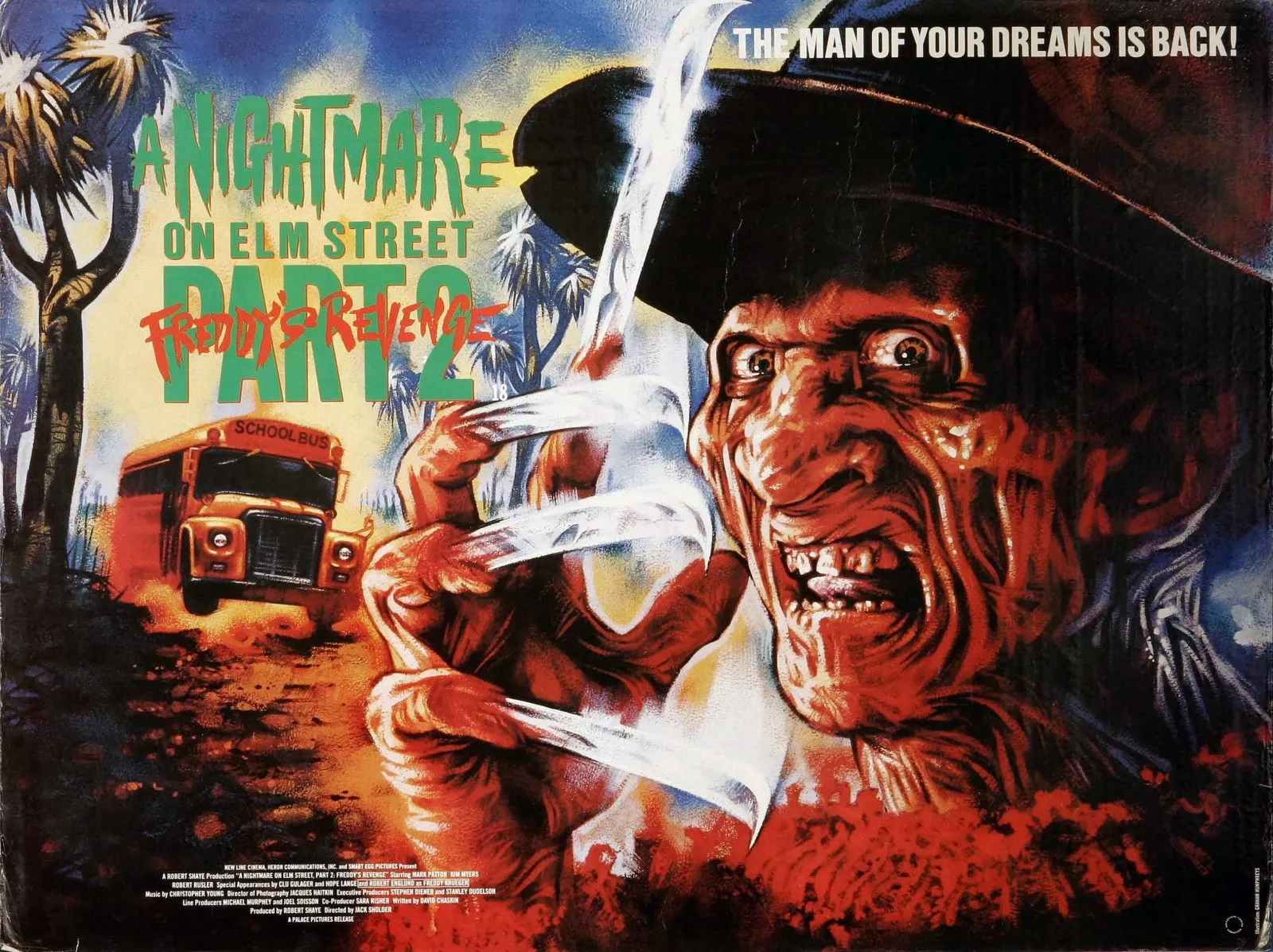 A poster for 'A Nightmare on Elm Street 2,' available on Netflix.