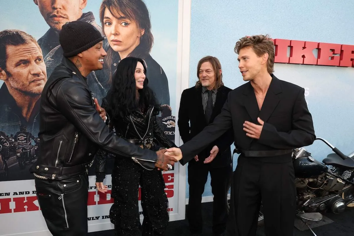 The Bikeriders premiere hosts Alexander Edwards, Cher, Norman Reedus, and Austin Butler on the red carpet together