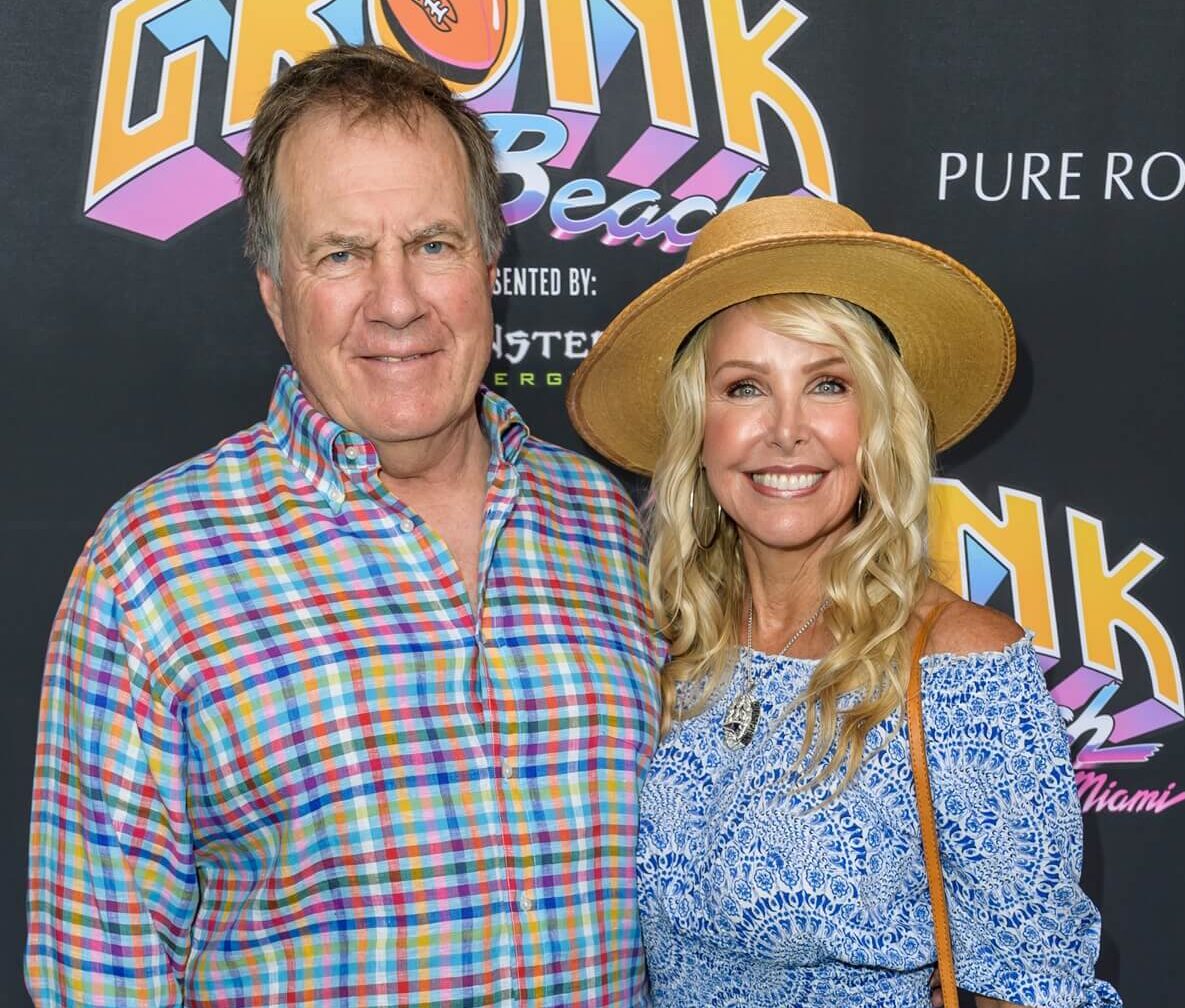 Bill Belichick and Linda Holliday attends Gronk Beach at North Beach Bandshell in Miami, Florida