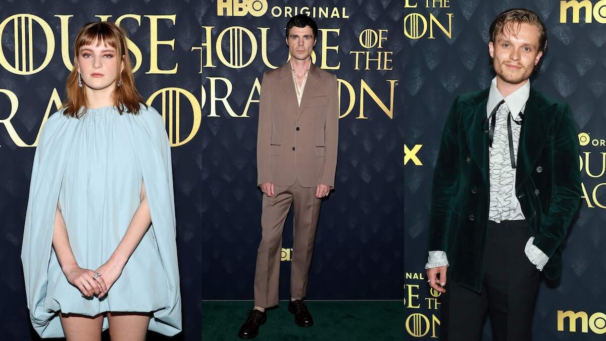 House of the Dragon stars Phia Saban, Matthew Needham, and Tom Glynn-Carney wear their best formalwear on the red carpet