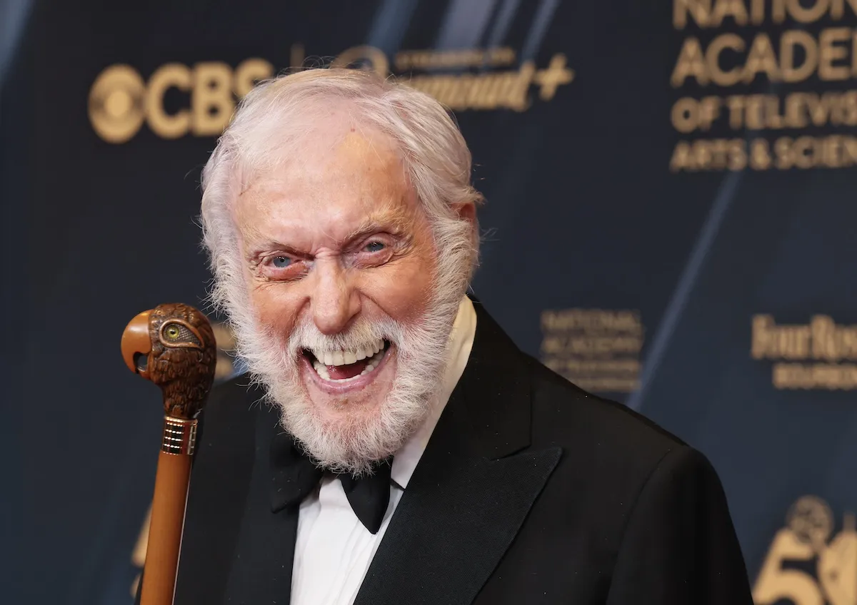 Smiling Dick Van Dyke, holding his cane, at the 51st Daytime Emmys in 2024