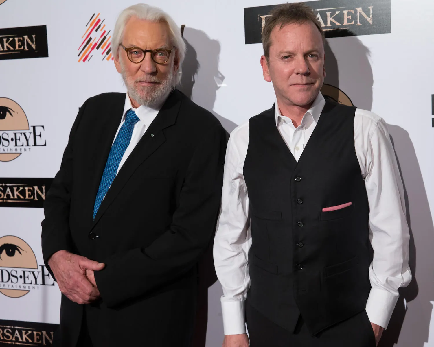 Donald Sutherland standing next to his son, Kiefer Sutherland, in 2016