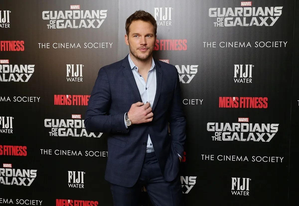 Chris Pratt posing at 'Guardians of the Galaxy' premiere.