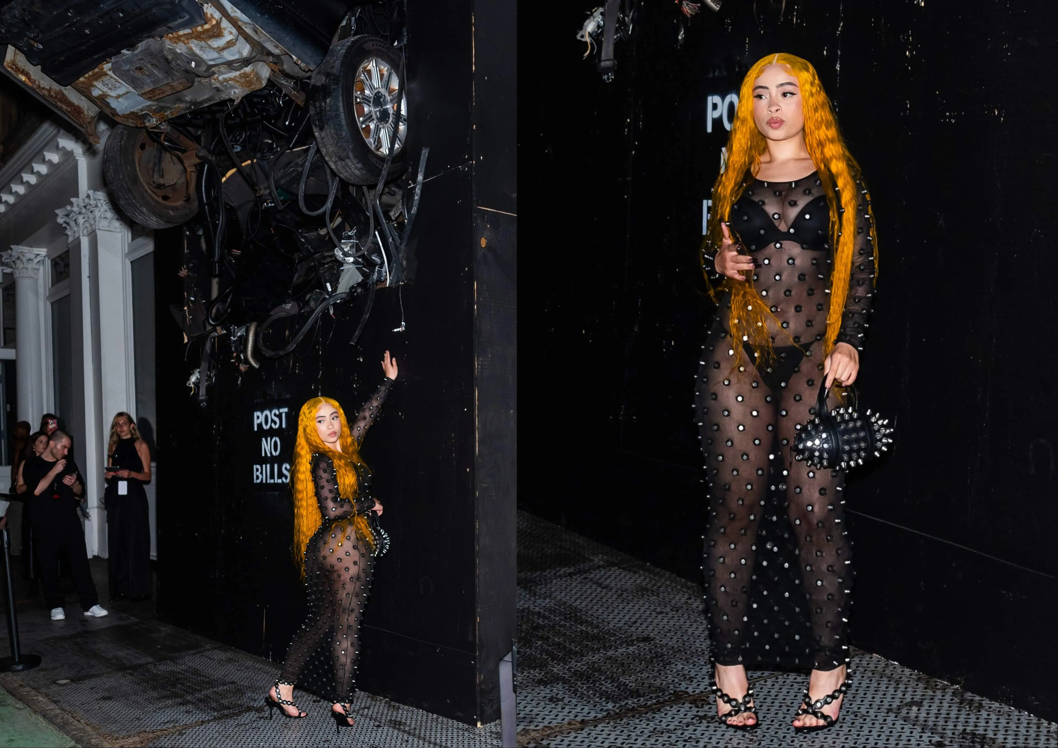 Ice Spice Stuns in a Sizzling Sheer Mirrored Maxi Dress at Alexander Wang  Runway Show