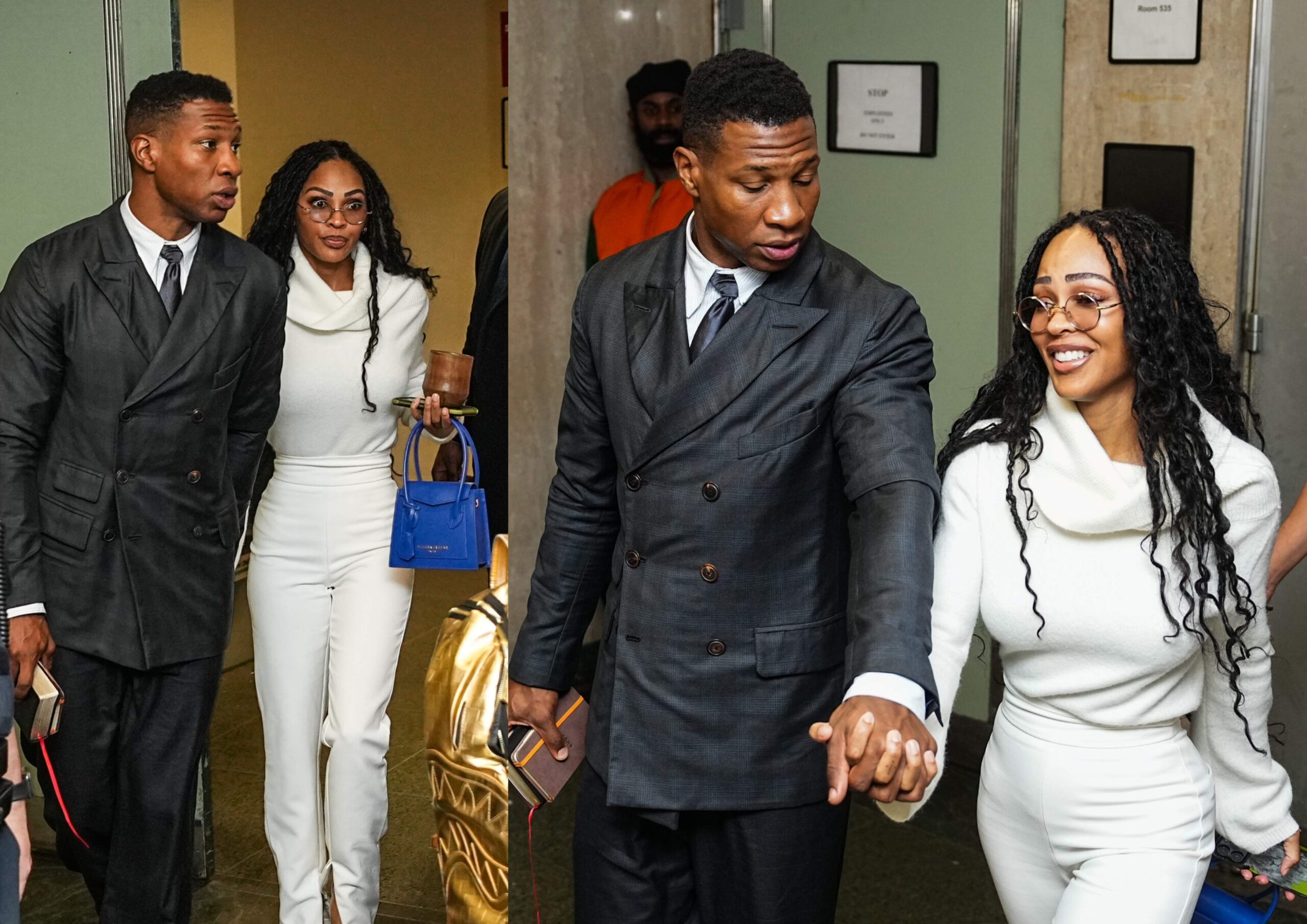 Jonathan Majors and Meagan Good arrive for closing arguments in Majors' domestic violence trial