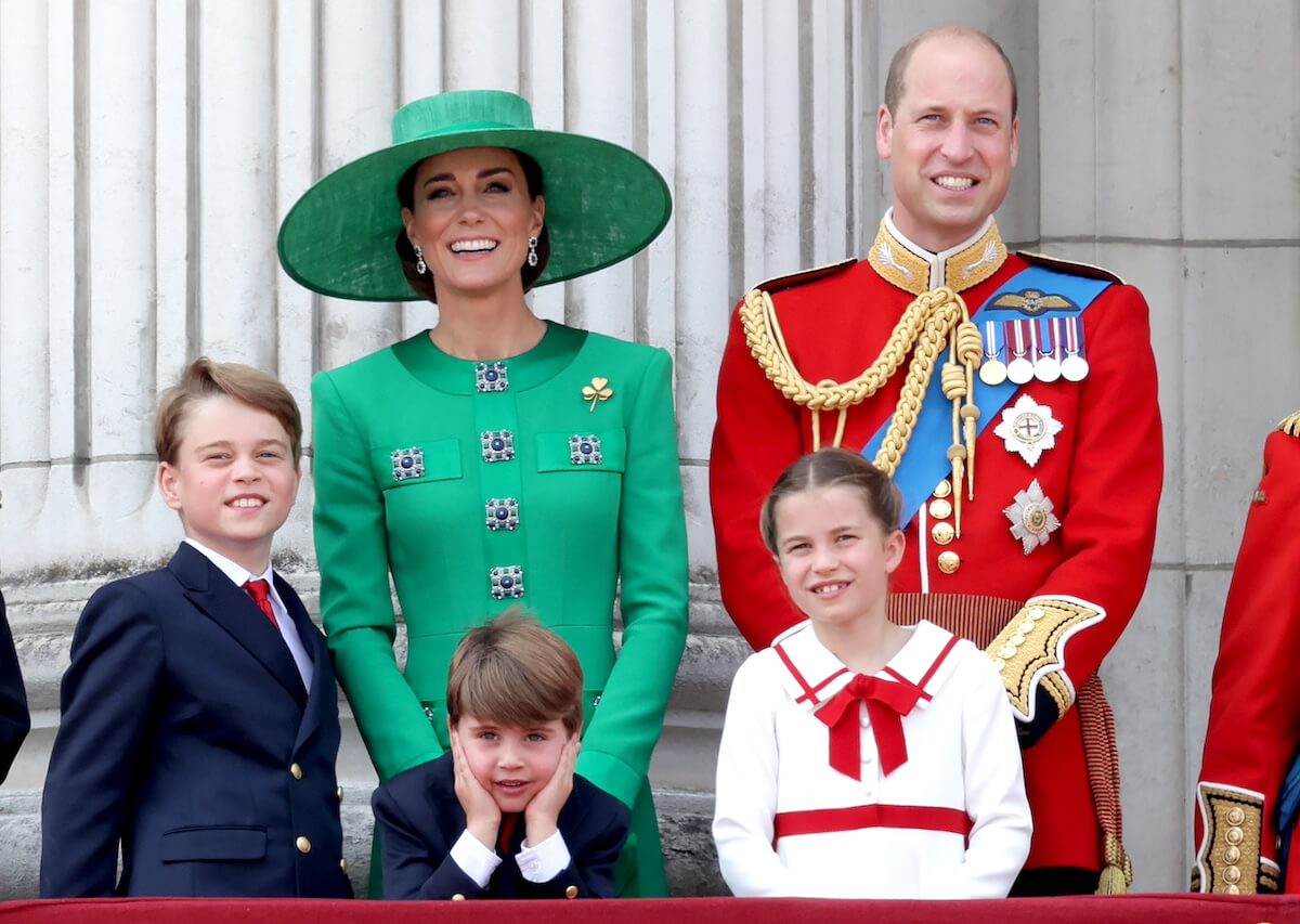 Kate Middleton with Prince William and their three children at Trooping the Colour in 2023