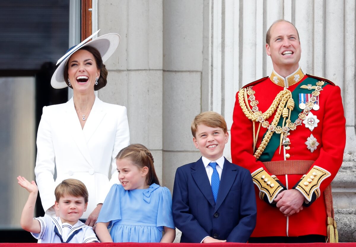 Kate Middleton, Prince William, and their three children at Trooping the Colour in 2022