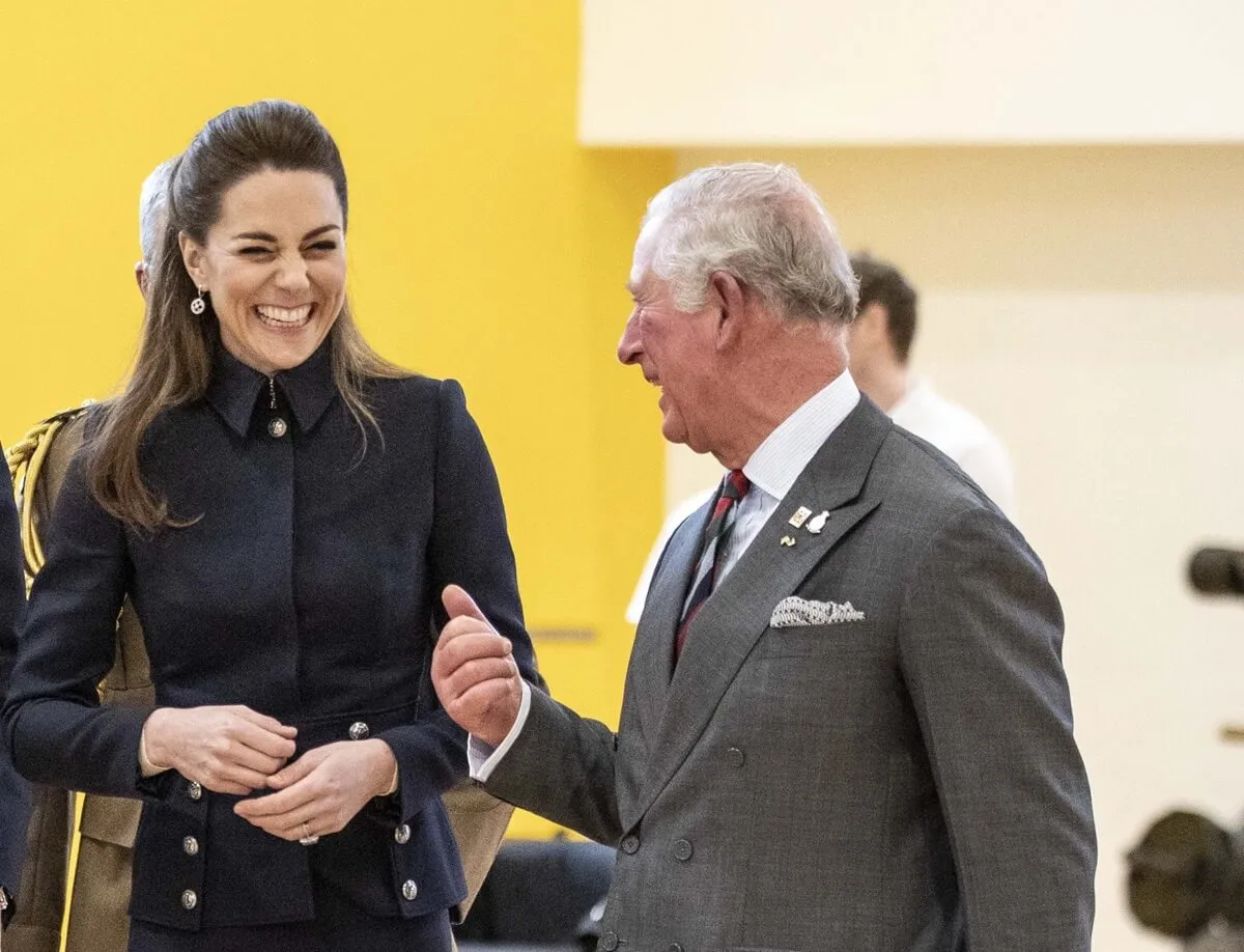 Kate Middleton and King Charles III during a joint visit to Stanford Hall in central England