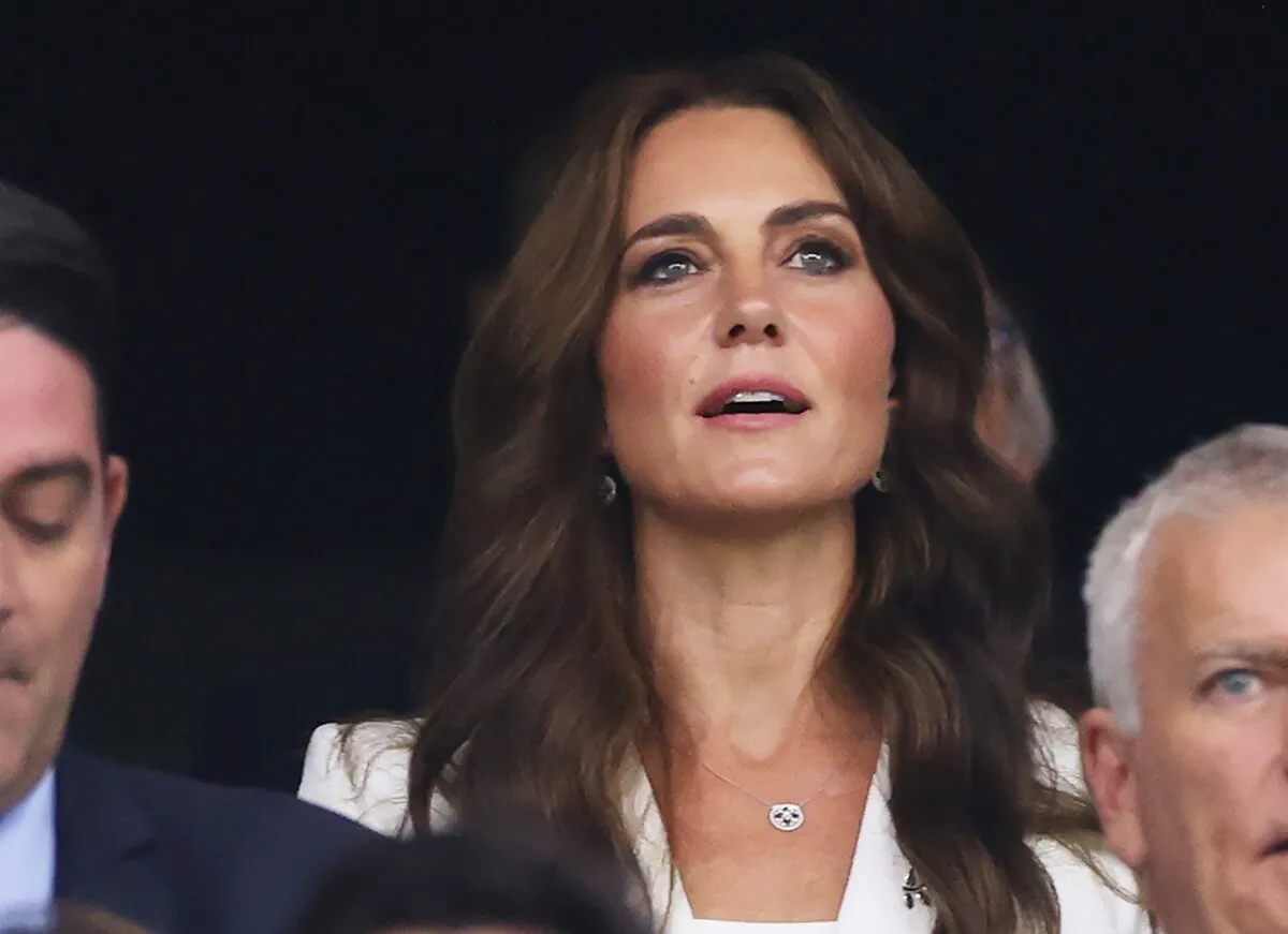 Kate Middleton sings the national anthem prior to the Rugby World Cup