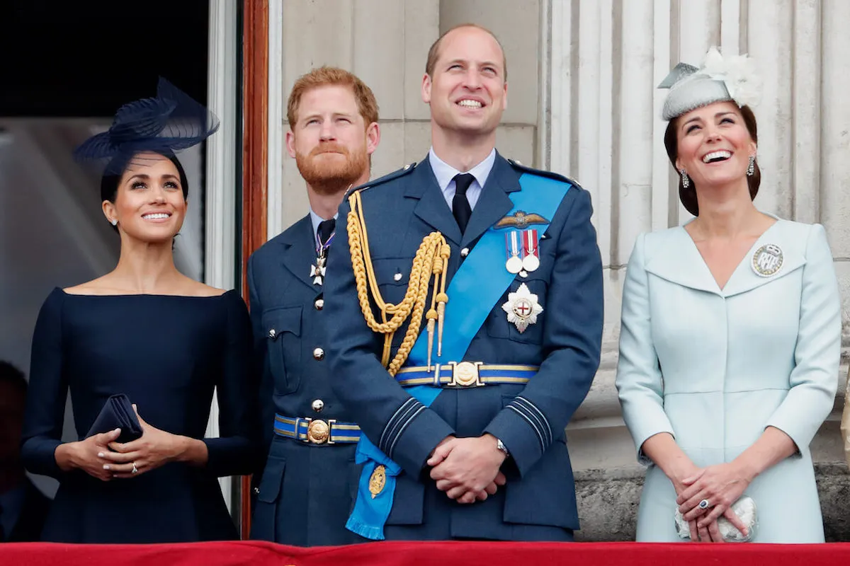 Kate Middleton, who may only consider a Prince Harry and Meghan Markle reconciliation for one reason, with the couple and Prince William on the Buckingham Palace balcony.