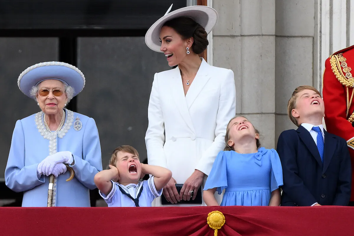 Kate Middleton, who may or may not be at the 2024 Trooping the Colour, at the 2022 celebration on the Buckingham Palace balcony