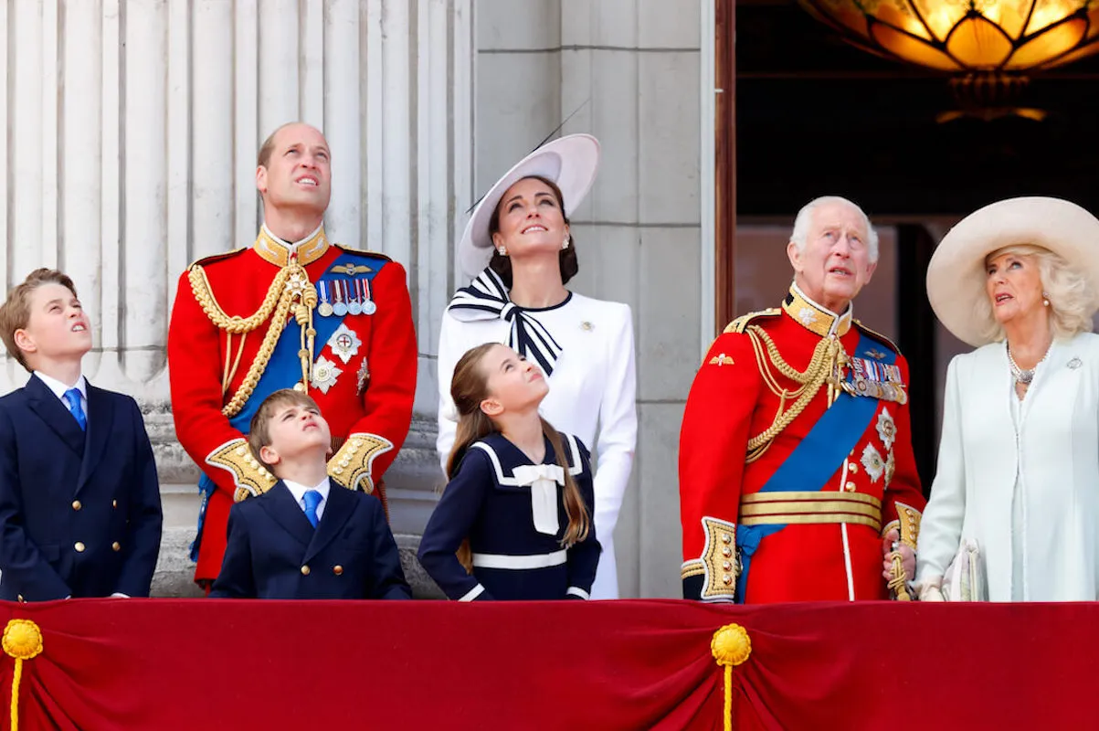 Kate Middleton, who sat down to watch the Trooping the Colour parade, with royals on the balcony