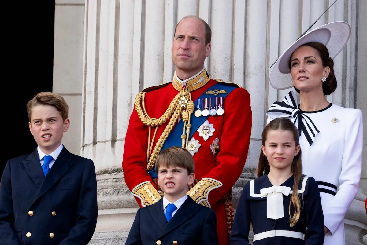 Prince George, Prince William, Prince Louis, Kate Middleton, and Princess Charlotte stand on the Buckingham Palace balcony during Trooping the Colour, which likely took a 'toll' on Kate Middleton