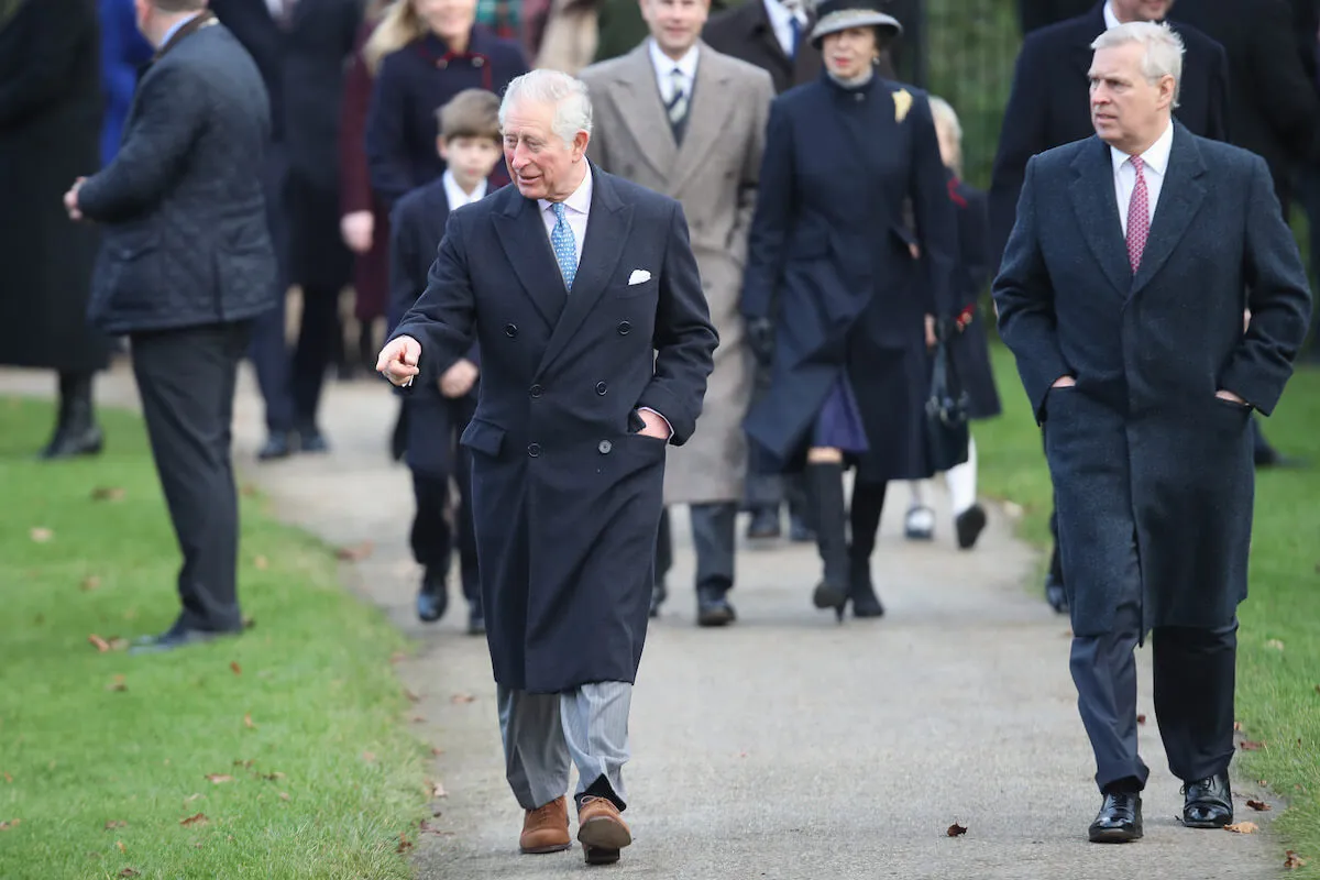 King Charles III and Prince Andrew, whose feud reportedly rivals that of Prince William and Prince Harry, in 2017