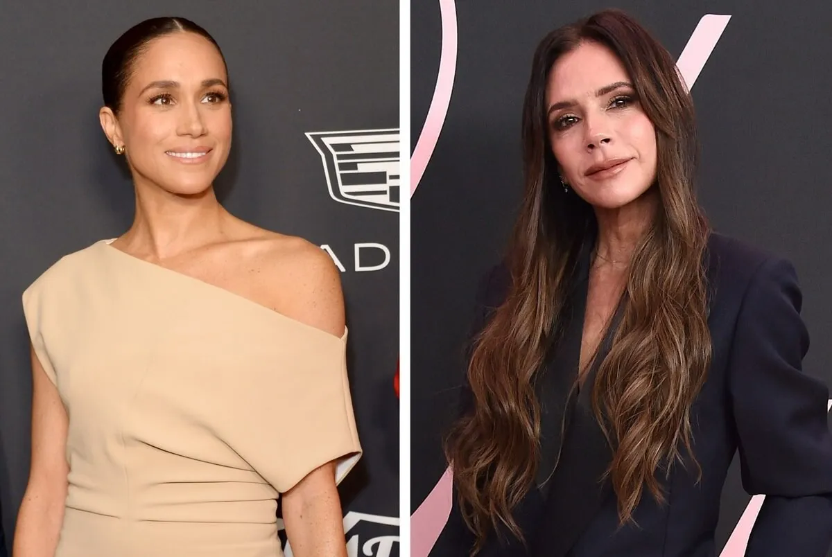 (L) Meghan Markle at Variety Power of Women in LA, (R) Victoria Beckham at 'Lola' premiere in LA