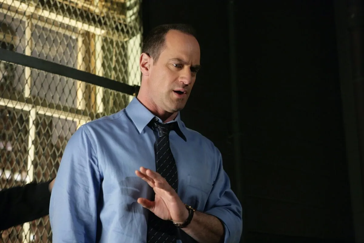 Chris Meloni acting as his character Elliot Stabler in an episode of 'Law & Order SVU'.