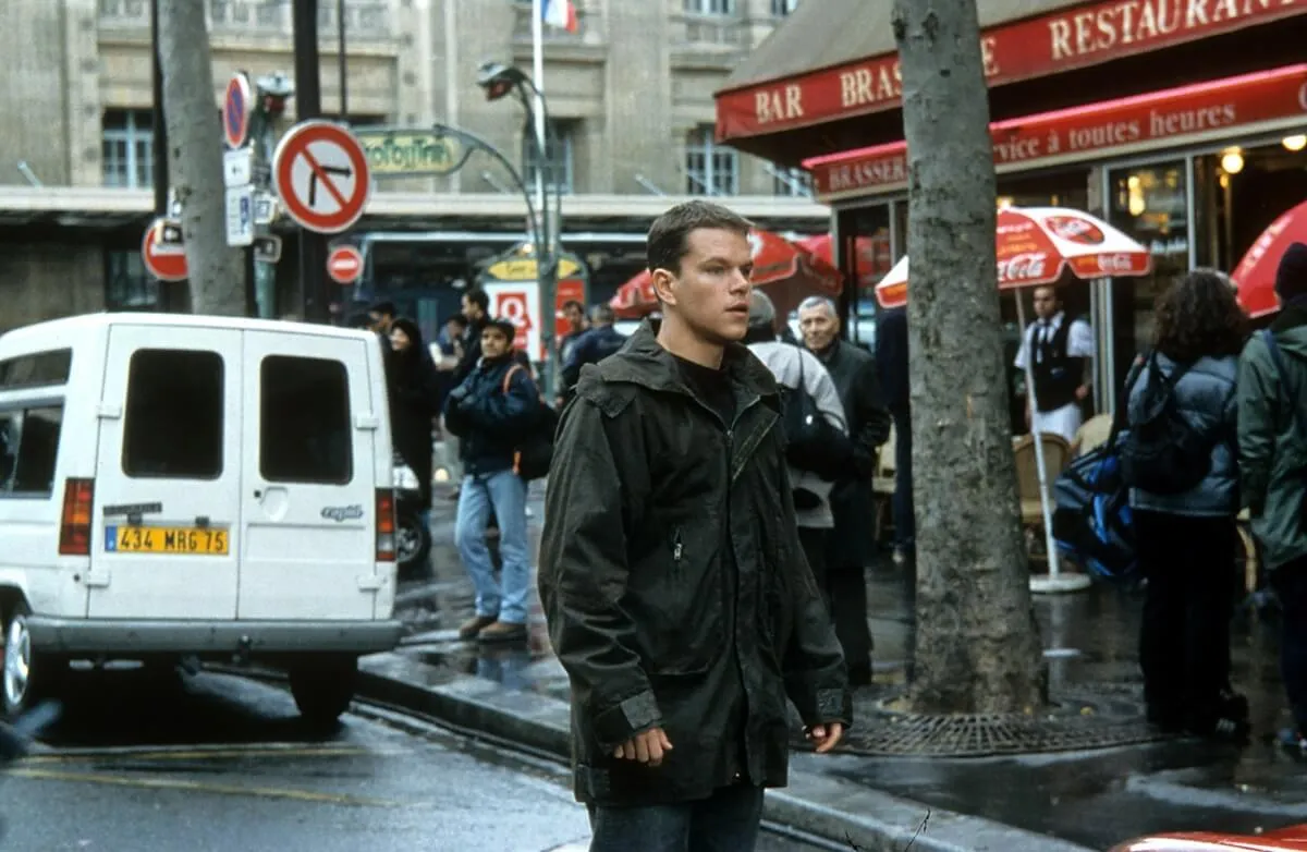Matt Damon as Jason Bourne in the movie 'The Bourne Identity'.