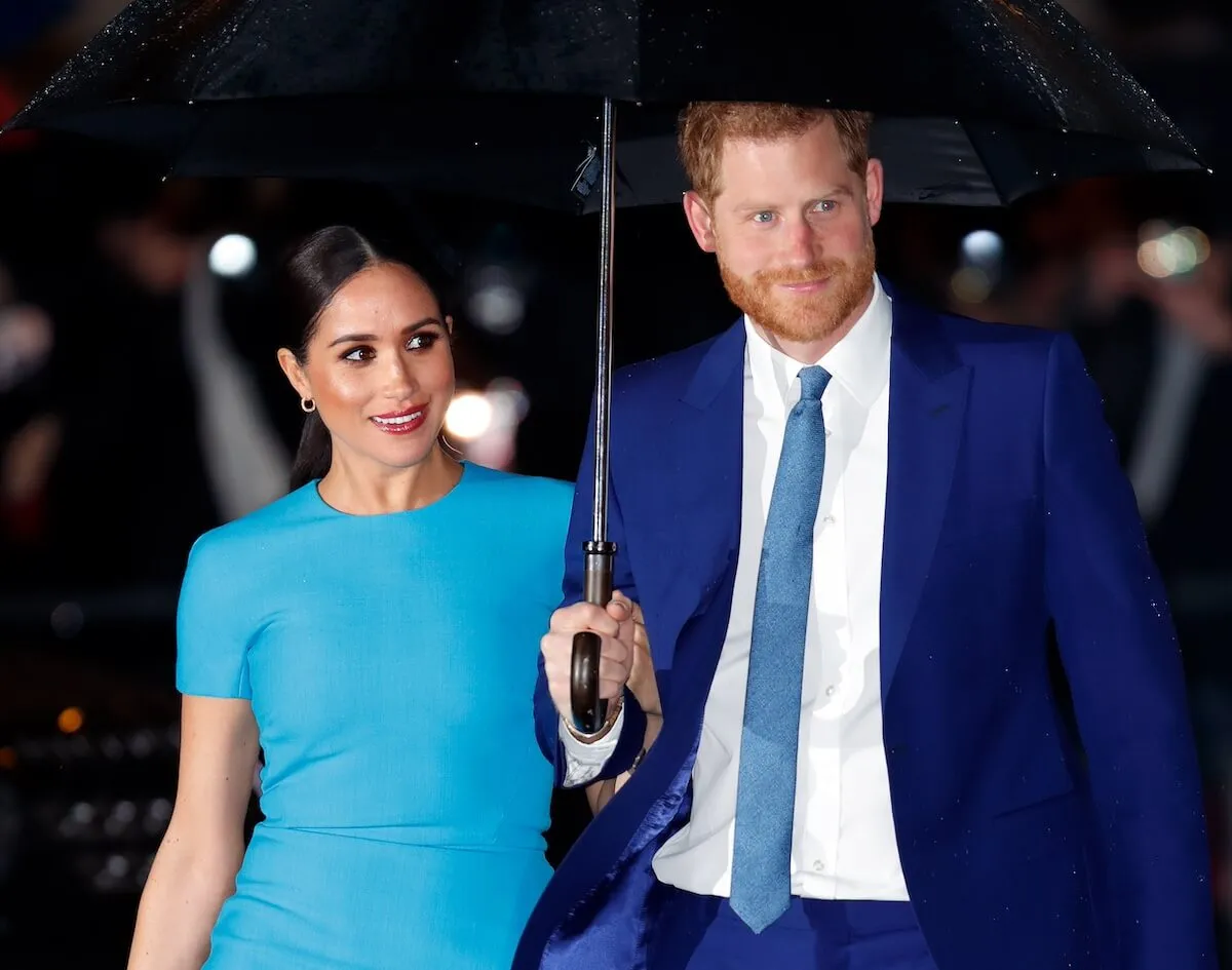 Meghan Markle wears a blue dress designed by Victoria Beckham to a royal event in 2020