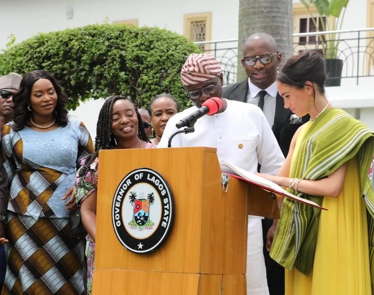 Meghan Markle visits the Lagos State Governor's Office in Lagos, Nigeria