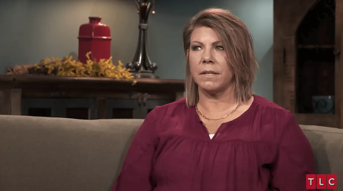 Meri Brown in a plum-colored top on 'Sister Wives'