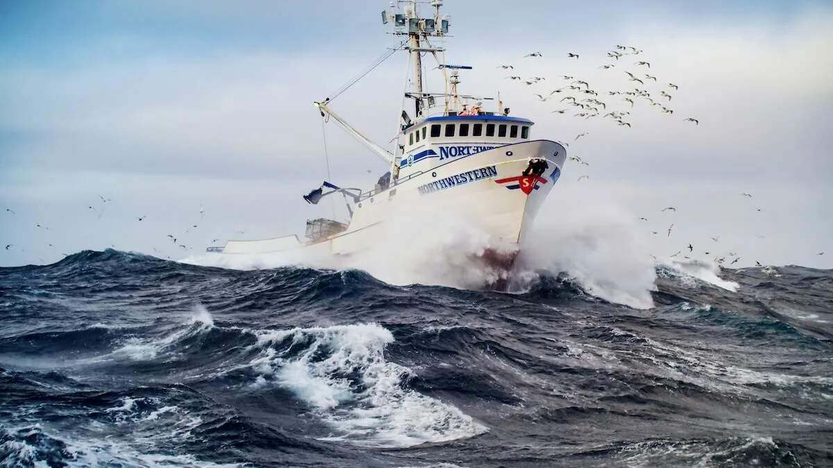 View of the F/V Northwestern at sea in 'Deadliest Catch' Season 20