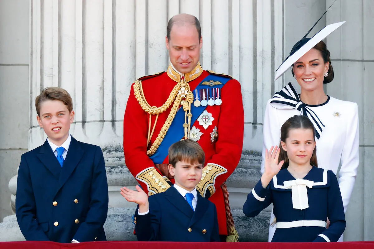 Prince George, Prince Louis, and Princess Charlotte at Trooping the Colour with Prince William and Kate Middleton on the Buckingham Palace balcony