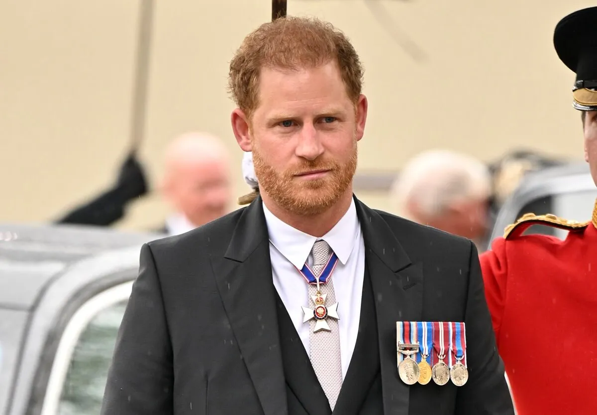 Prince Harry arrives for the Coronation of King Charles III and Queen Camilla at Westminster Abbey