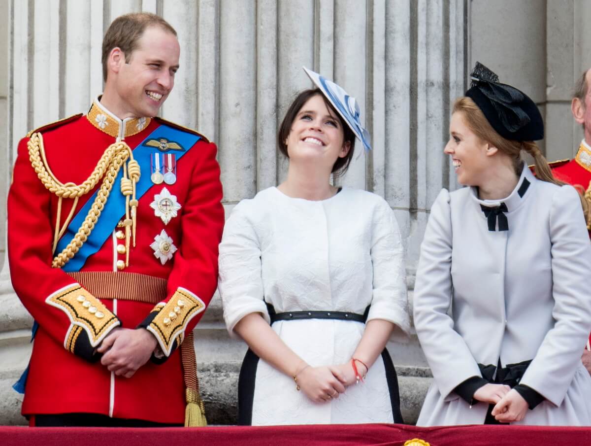 Prince William with Princess Eugenie and Princess Beatrice