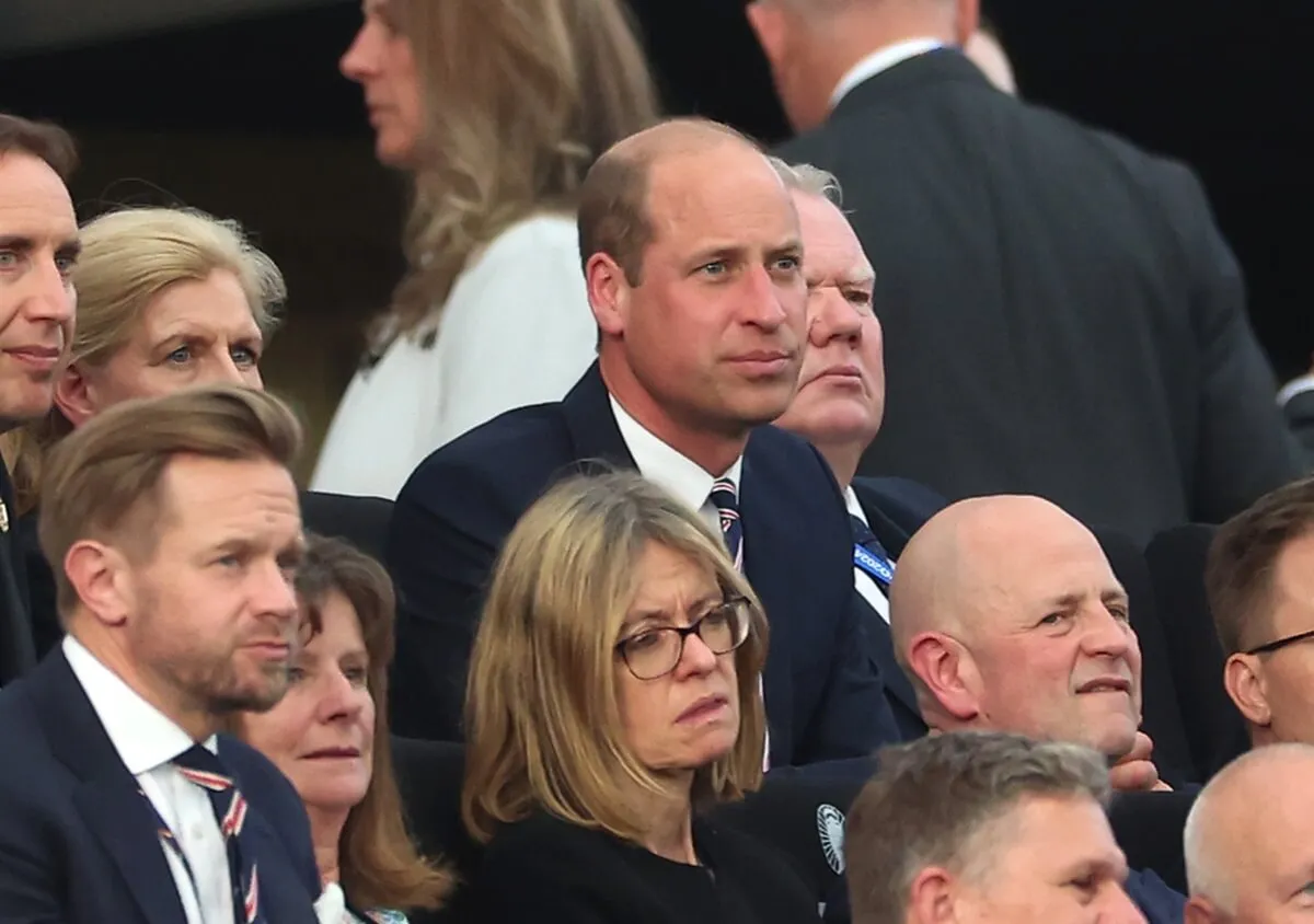 Prince William looks on during the UEFA EURO 2024 group stage match between Denmark and England