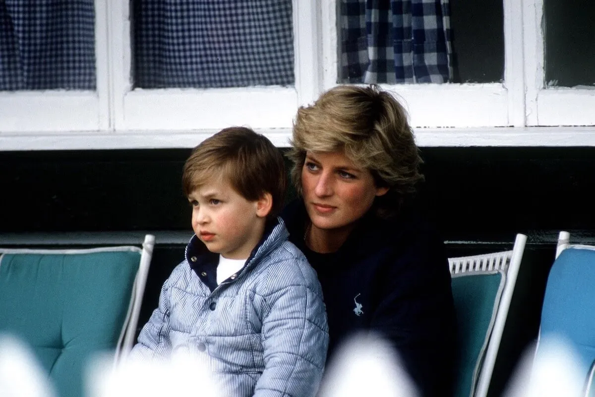 Prince William, who has become the man Princess Diana always hoped, sits on his late mother's lap as a child
