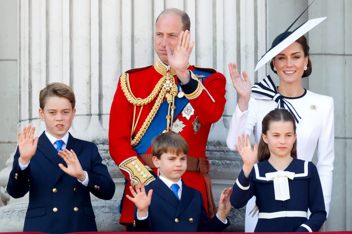 Prince William with the Wales family at Trooping the Colour 2024