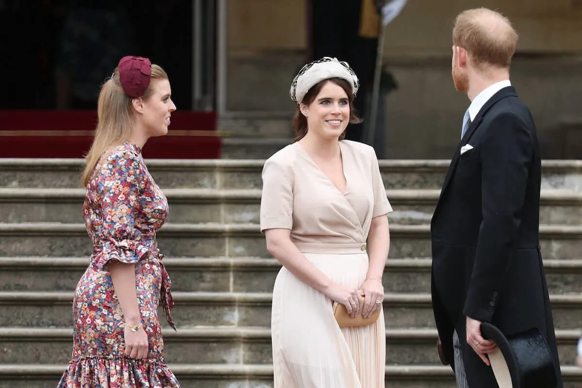 Princess Eugenie, Princess Beatrice, and Prince Harry in 2019