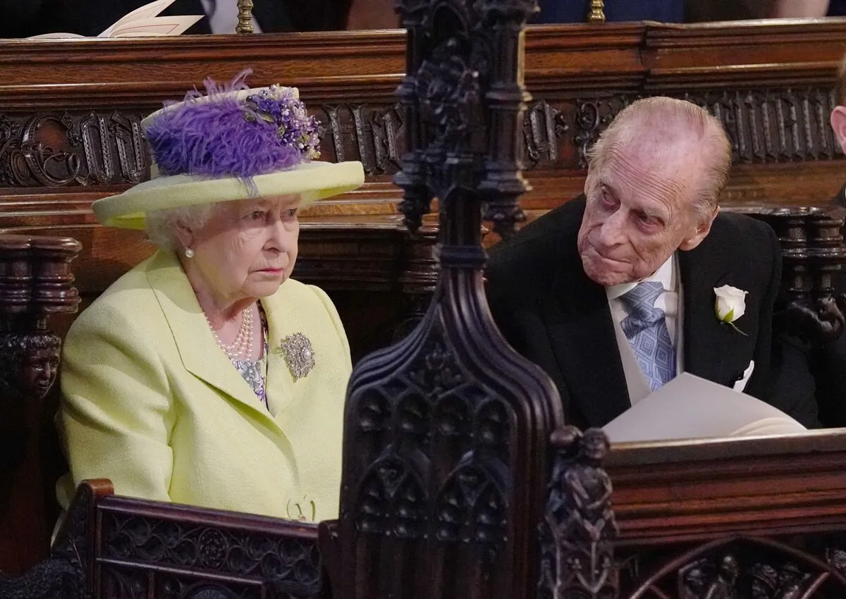 Queen Elizabeth II and Prince Philip during the wedding ceremony of Prince Harry and Meghan Markle