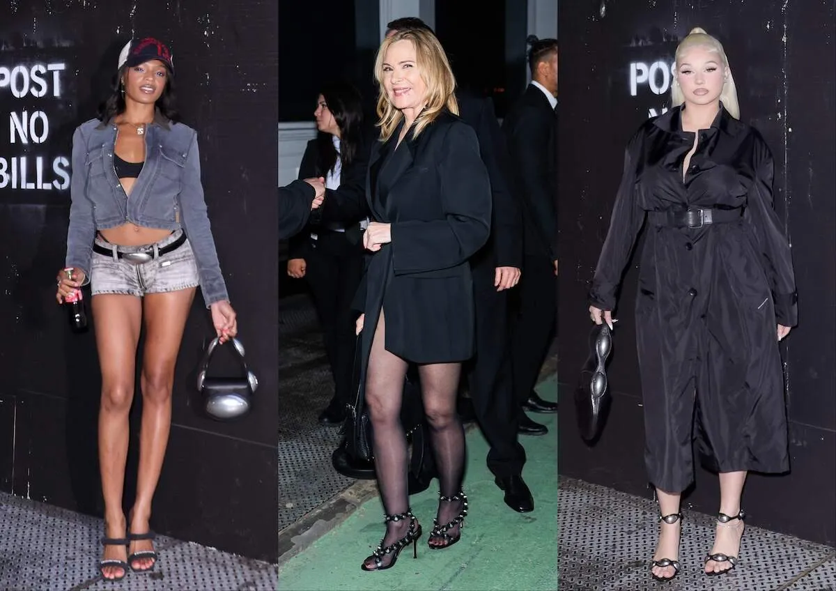 Celebrities Selah Marley, Kim Cattrall, and Alabama Barker pose for photos at the Alexander Wang Runway Show