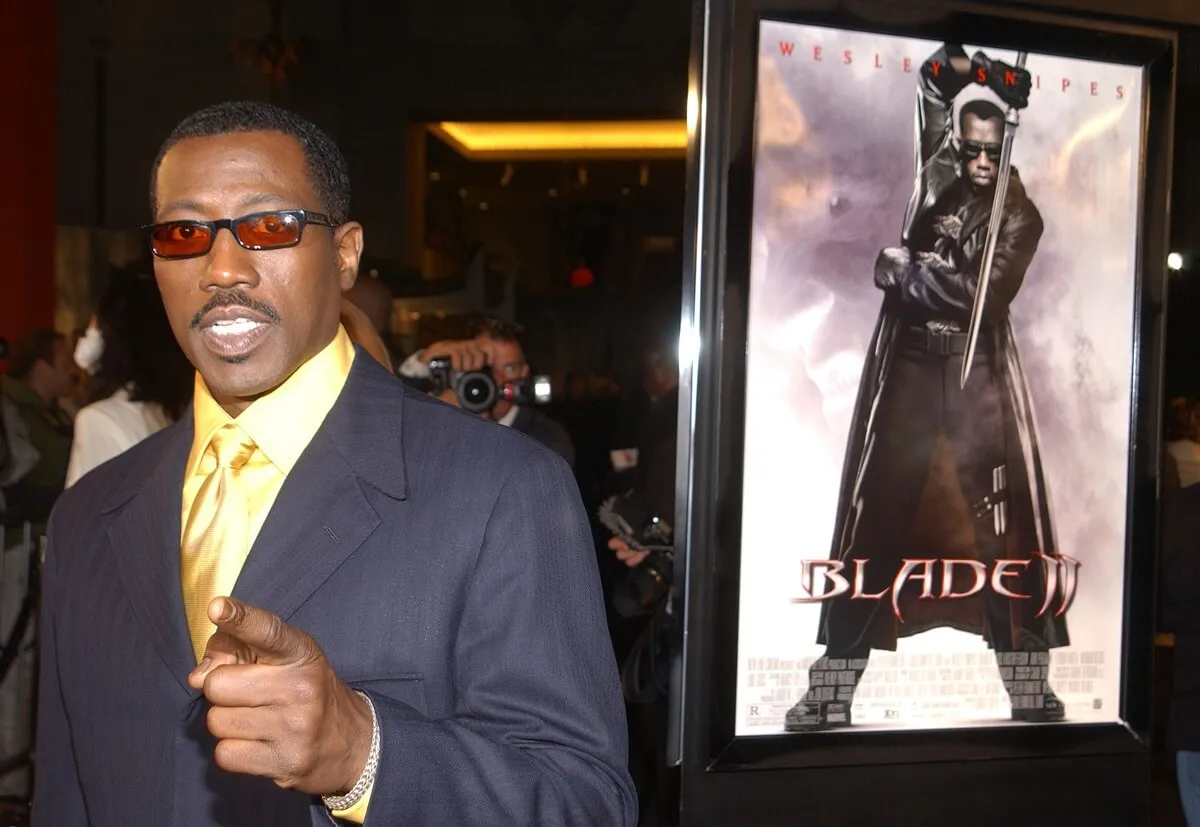 Wesley Snipes posing at the premiere of 'Blade 2'.