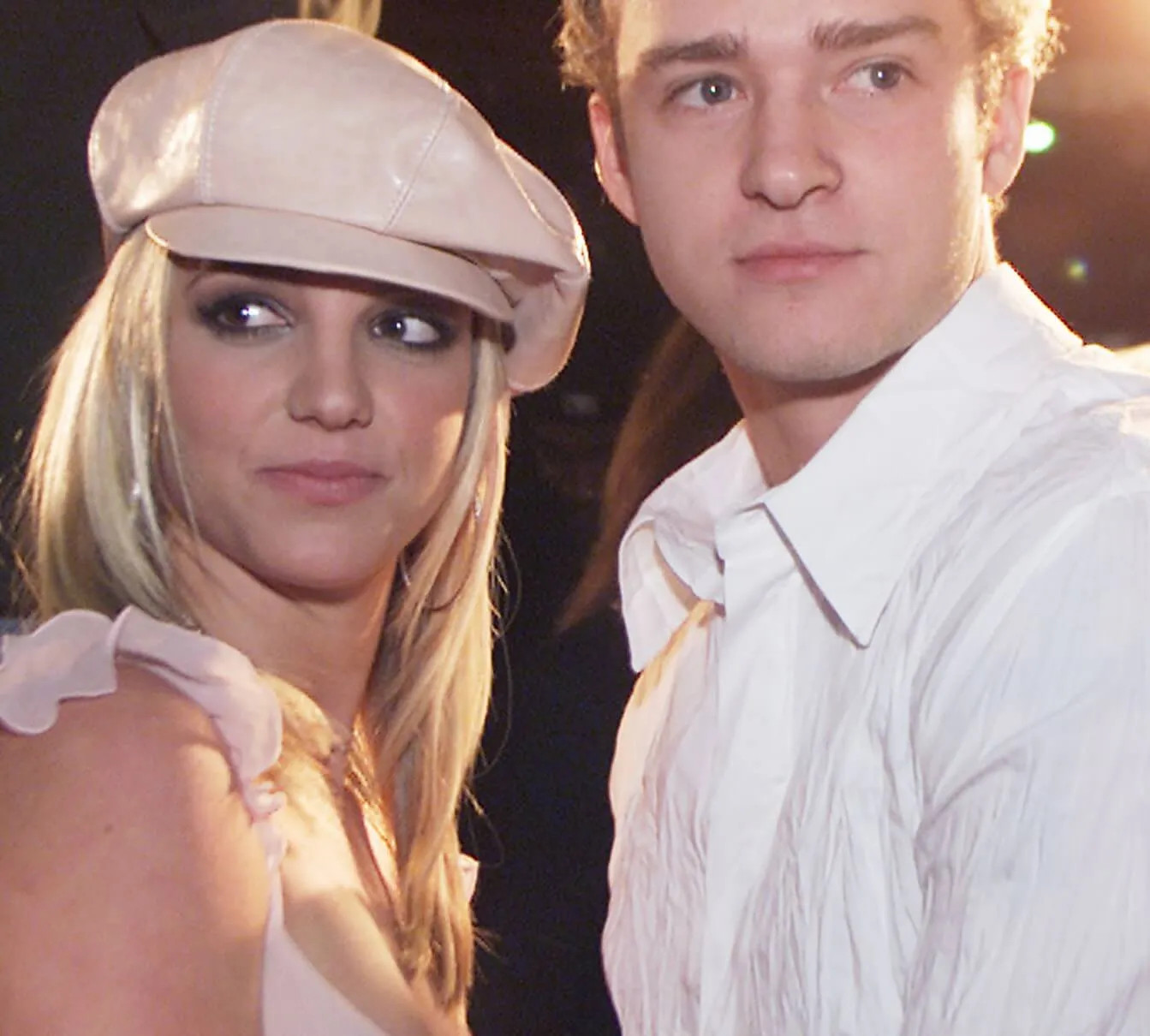 Britney Spears and Justin Timberlake wearing white
