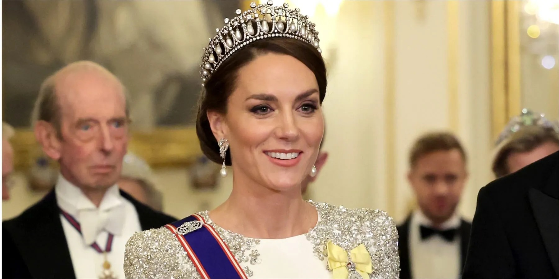 Kate Middleton during the State Banquet at Buckingham Palace on November 22, 2022 in London, England.