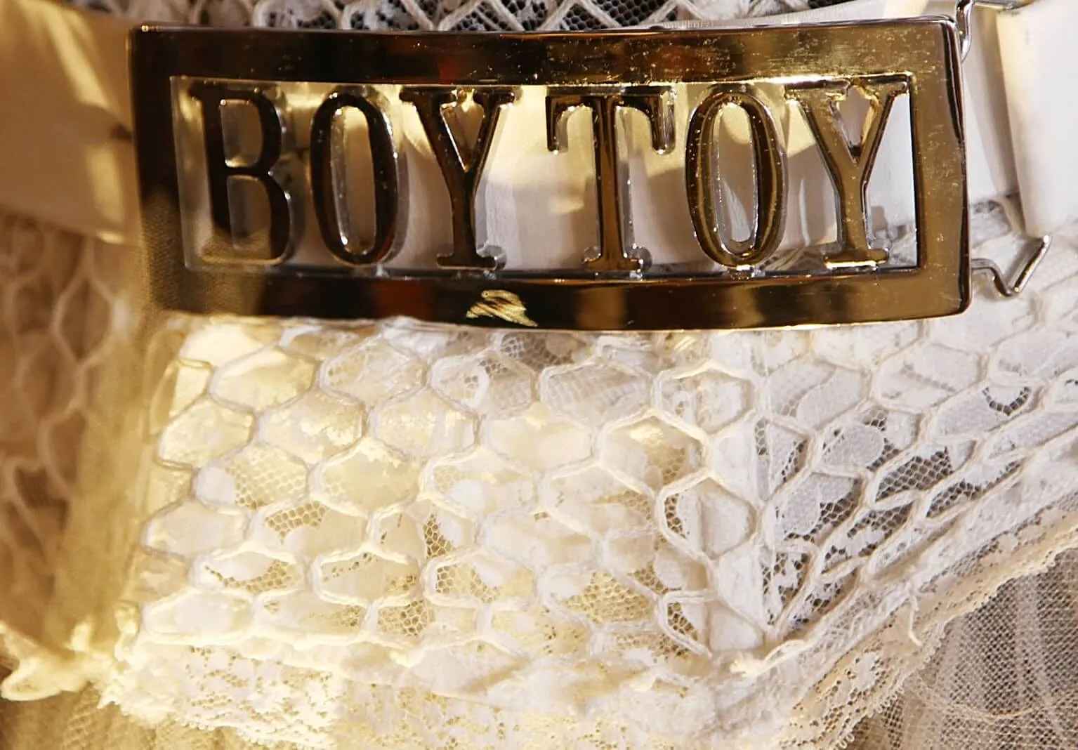 "Like a Virgin" singer Madonna's famous "boy toy" belt buckle